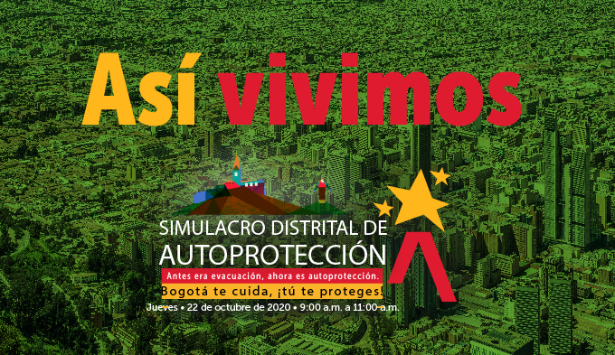 Logo ilustrado del simulacro distrital de autoprotección